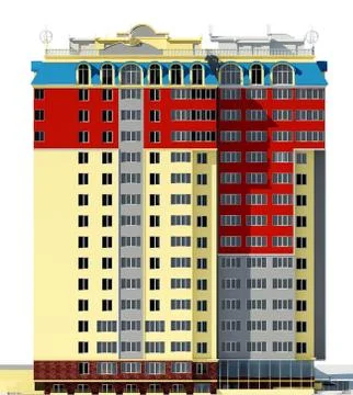 Residential building 3d render Ilustración de archivo