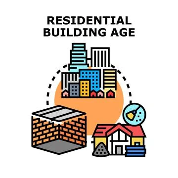 Residential building age factor concept vector illustration Ilustración de archivo