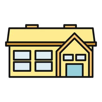 Residential building flat line vector icon design Ilustración de archivo