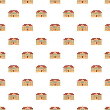 Residential building house pattern on white background Illustrazione stock