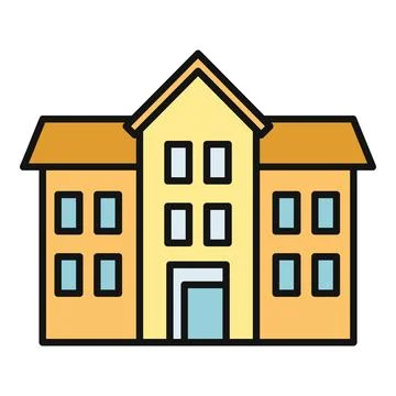 Residential building icon presenting real estate property concept Ilustración de archivo