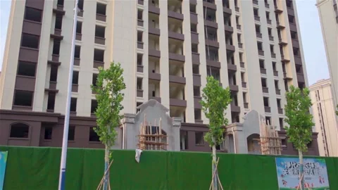 A residential building under construction Stock Footage 159842021