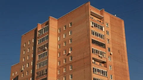 Residential building, winter Stock Footage 49087745