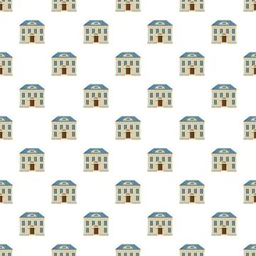 Residential buildings seamless pattern on white background 스톡 일러스트