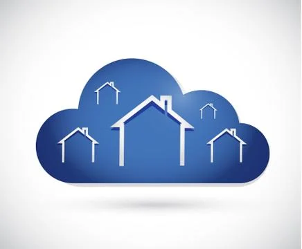 Residential cloud concept illustration Illustrazione stock
