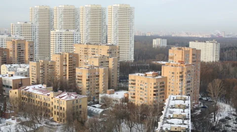 Residential Complex Elk Island. It consists of 7 buildings that have simple and Stock Footage 39223695
