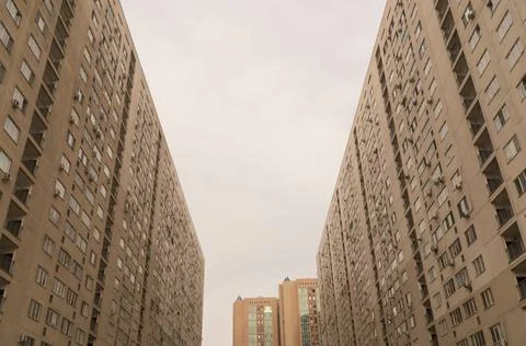 Residential complex, modern architecture Stock Photos