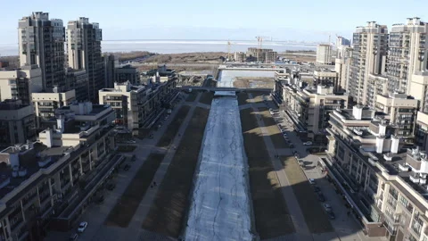 Residential complex More with buildings on the right and left side of the Stock Footage 112263089