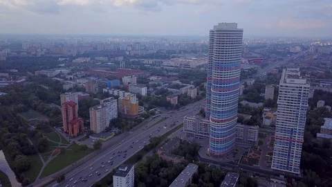 Residential complex Tricolor view from the top Stock Footage 100332942