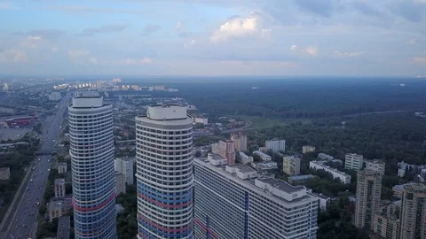 Residential complex Tricolor view from the top Stock Footage 100332993