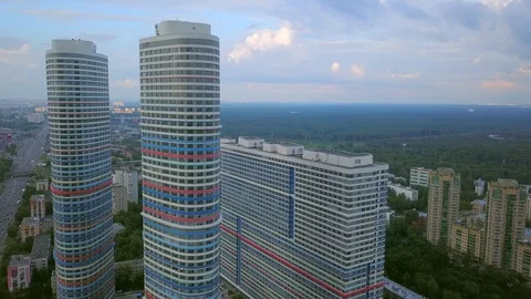 Residential complex Tricolor view from the top Stock Footage 100333007