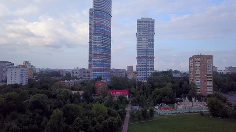 Residential complex Tricolor view from the top Stock Footage 100333032