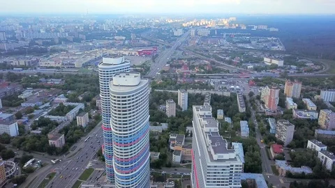 Residential complex Tricolor view from the top Stock Footage 100333067