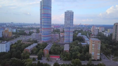 Residential complex Tricolor view from the top Stock Footage 100333118