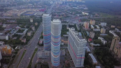 Residential complex Tricolor view from the top Stock Footage 100333154