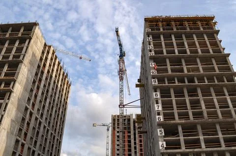 A residential complex under construction. Saint-Petersburg Stock Photos