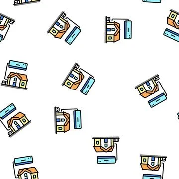 Residential conditioning system vector seamless pattern Stock Illustration