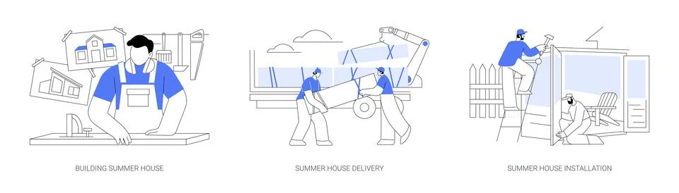Residential construction abstract concept vector illustrations. Ilustración de archivo