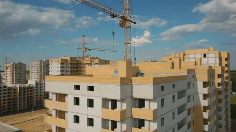 Residential construction. housing construction Stock Footage 64152860