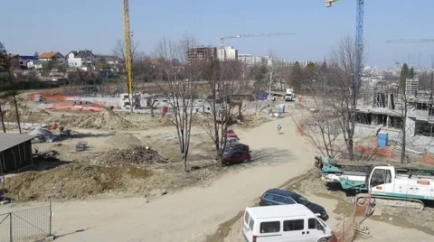 Residential construction site Stock Footage 63794326
