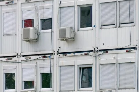 Residential containers for builders. Stock Photos