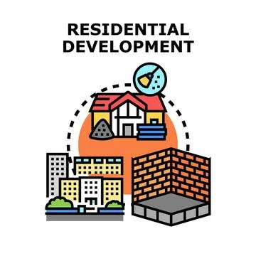 Residential development planning creating new housing Ilustración de archivo