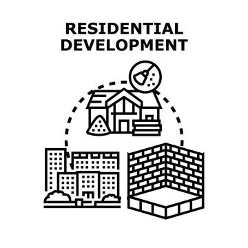 Residential development planning creating new housing Ilustración de archivo