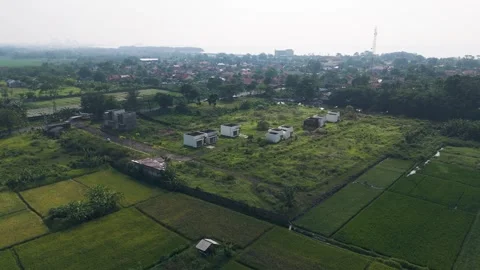 Residential Development Progress on Expanding Suburban Landscape Stock Footage 328102715