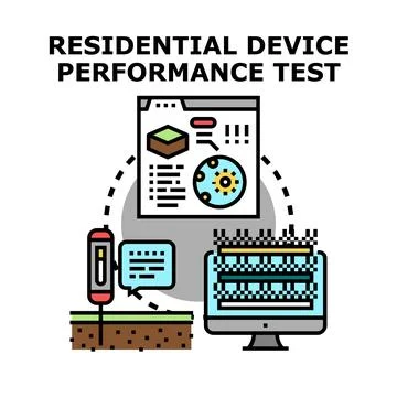 Residential device performance testing and data analysis Illustrazione stock