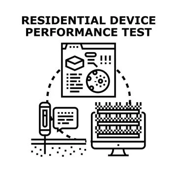 Residential device performance testing and data analysis Illustrazione stock