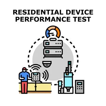 Residential device performance testing and evaluation concept Stock Illustration
