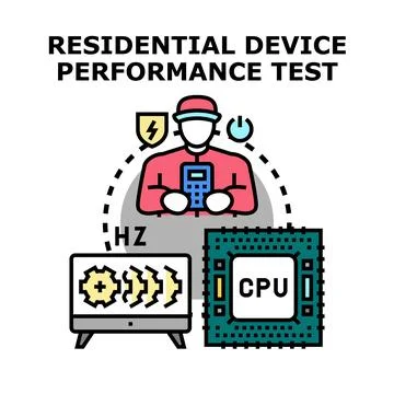 Residential device performance testing computing speed maintenance Stock Illustration