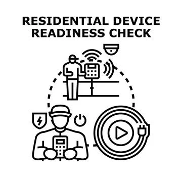 Residential device readiness checking home smart system Stock Illustration