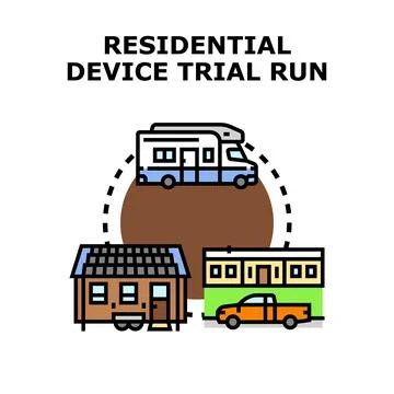 Residential device trial run concept vector illustration Illustrazione stock