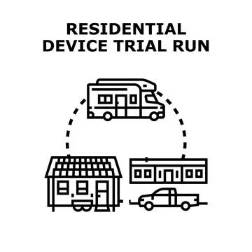 Residential device trial run concept vector illustration 库存插图