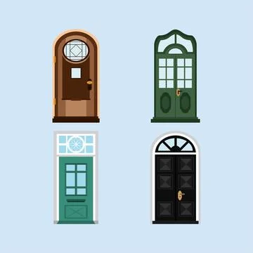 Residential door set Stock Illustration