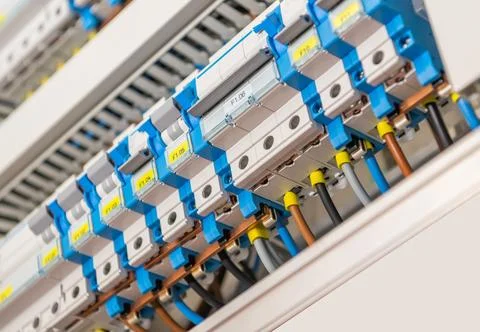 Residential Electric Breakers Panel Foto stock