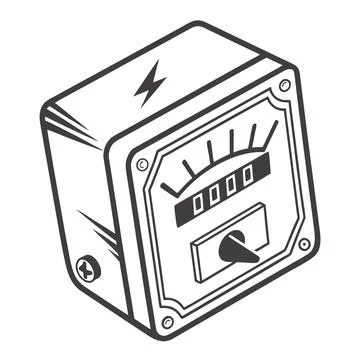 Residential Electric Meter Minimal Vector Icon for Energy Monitoring Stock Illustration