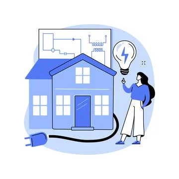 Residential electrical construction abstract concept vector illustration. Ilustración de archivo