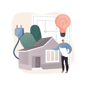 Residential electrical construction abstract concept vector illustration. Ilustración de archivo