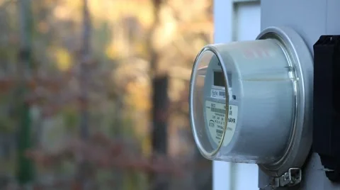 Residential Electrical Meter on the Side of a House Stock Footage 43670615