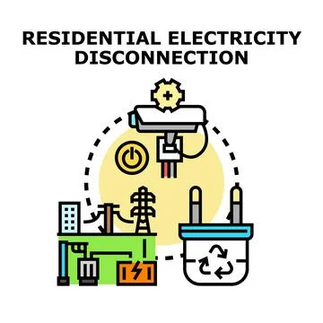 Residential electricity disconnection concept vector illustration Stock Illustration