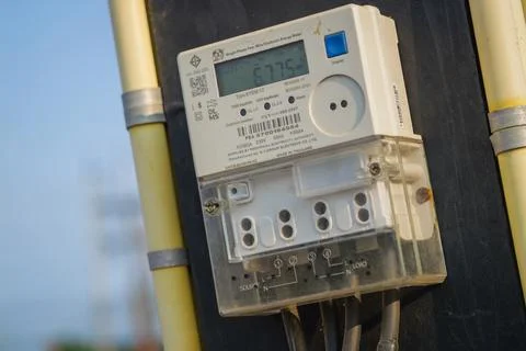 Residential energy meter installation clear insights smart technology usage Stock Photos