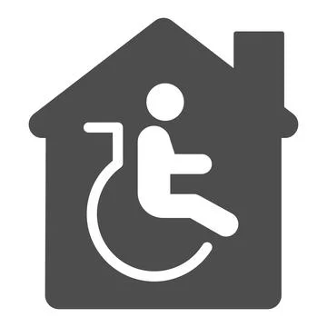 Residential handicap assistance solid icon, disability concept, disabled care Stock Illustration