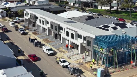 Residential housing development construction in Adelaide, South Australia Stock Footage 344089669