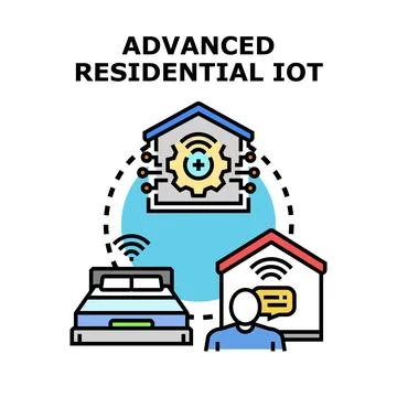 Residential iot system connecting smart home appliances Stock Illustration