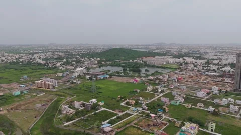 Residential Plots Develop Near Chennai Hill Lake Stock Footage 340914439