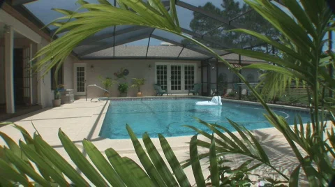 Residential pool Stock Footage 380145