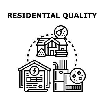 Residential quality elements impacting home comfort Ilustración de archivo
