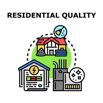 Residential quality elements impacting home comfort 스톡 일러스트